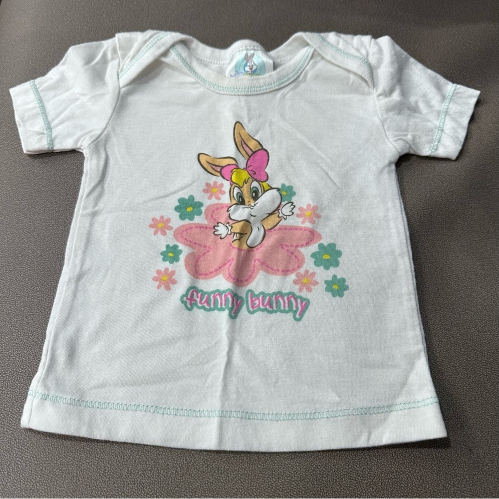Vintage Baby Looney Tunes T- Shirt Size 3-6 Months Lola Bunny "Funny Bunny" RARE